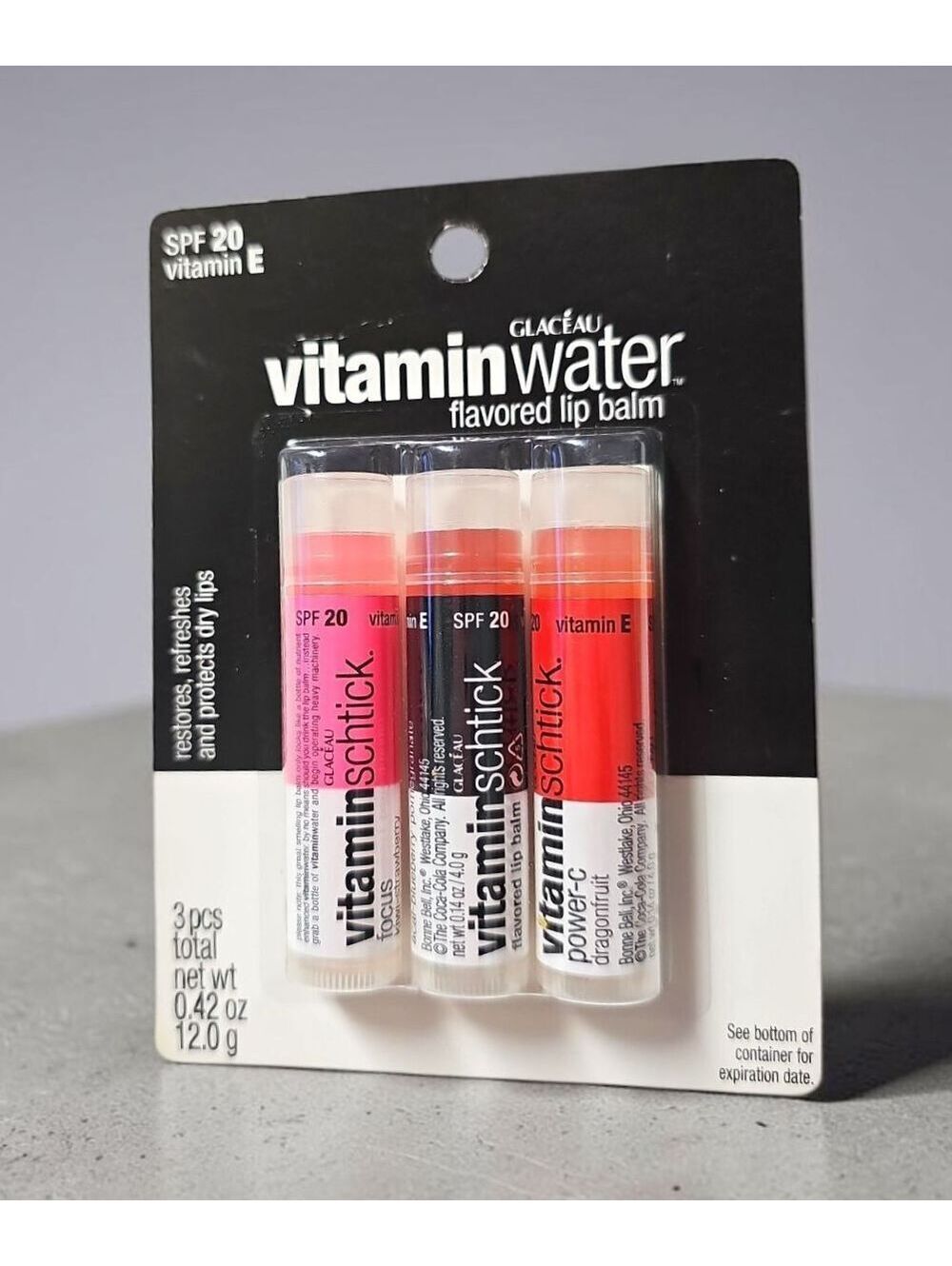 NOS Bonne Bell Vitamin Water Lip Balm 3-Pack Sealed Discontinued Vintage USA
